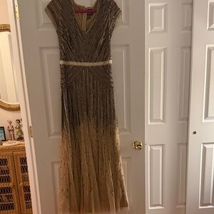 Elegant Beaded Dress in Gold